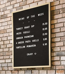 Groove Letter Menu Boards